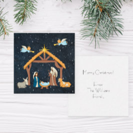 Cartão de Natal com Nota de Natividade Cristã