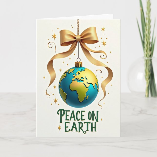 Cartão de Natal com Ornamentação de Globo (Frente)