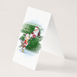 Cartão de Natal com Papai Noel de desenho animado