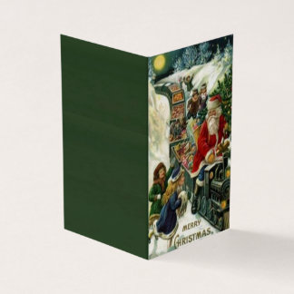 Cartão de Natal com Papais noeis num Comboio de Br