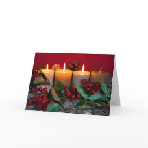 Cartão de Natal Com Quatro Velas