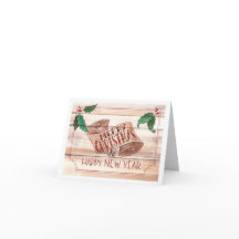 Cartão de Natal com Rolo de Feliz Natal