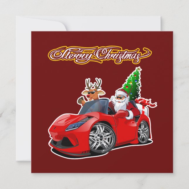 Cartão de Natal com saudação de desenho animado (Frente)