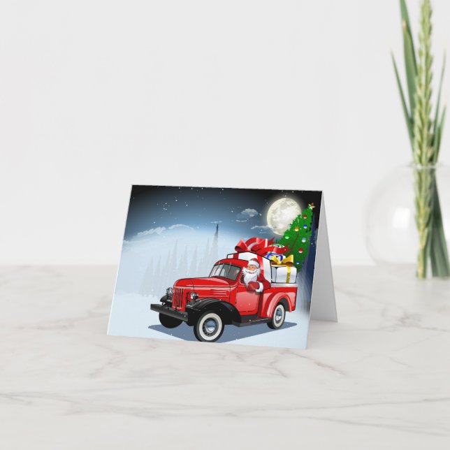 Cartão de Natal com saudação de desenho animado (Frente)