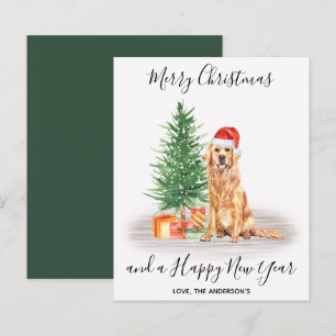 Cartão de Natal com Tema de Cão Golden Retriever p