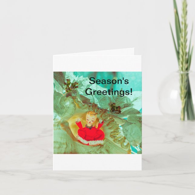 Cartão de Natal com um bonito anjo cherub. (Frente)