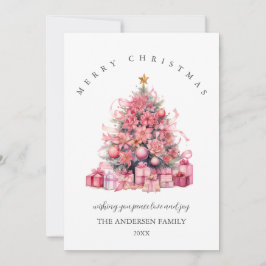 Cartão de Natal Cor-de-Rosa