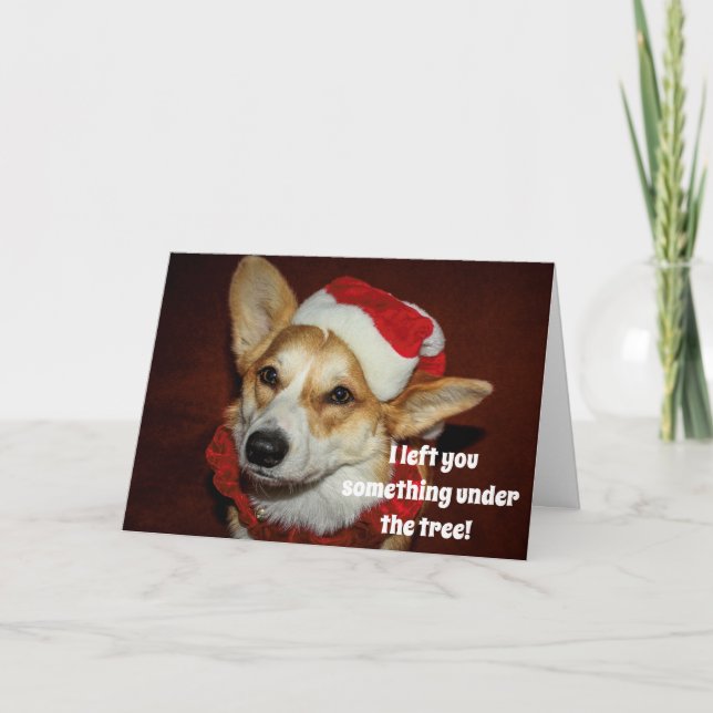 Cartão de Natal Corgi (Frente)