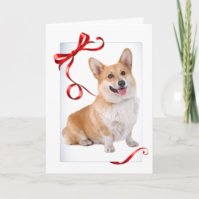Cartão de Natal Corgi (Frente)