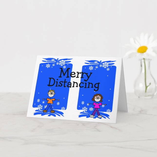 Cartão de Natal Coronavírus Distanciante da feliz (Planta pequena)