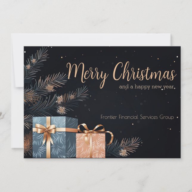 Cartão de Natal Corporativo Elegante (Frente)