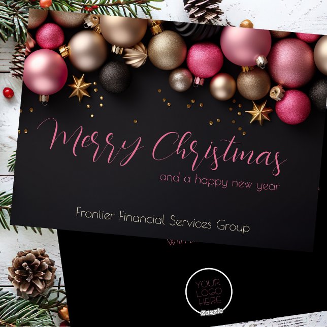 Cartão de Natal Corporativo Elegante (Criador carregado)