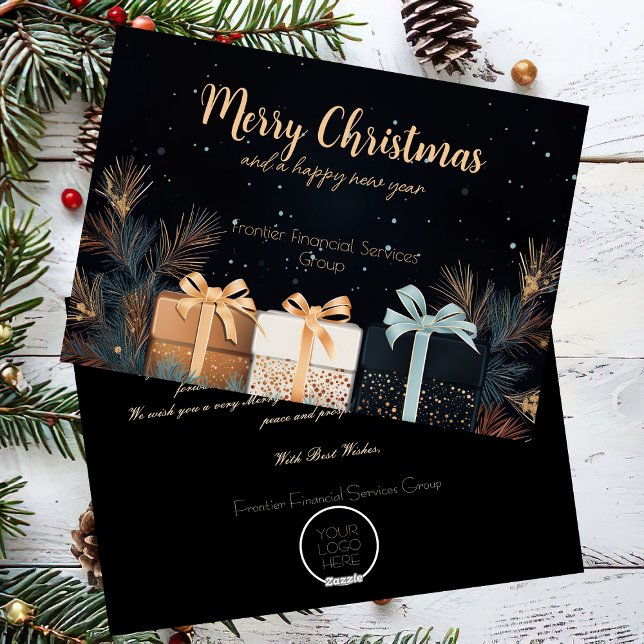 Cartão de Natal Corporativo Elegante (Criador carregado)