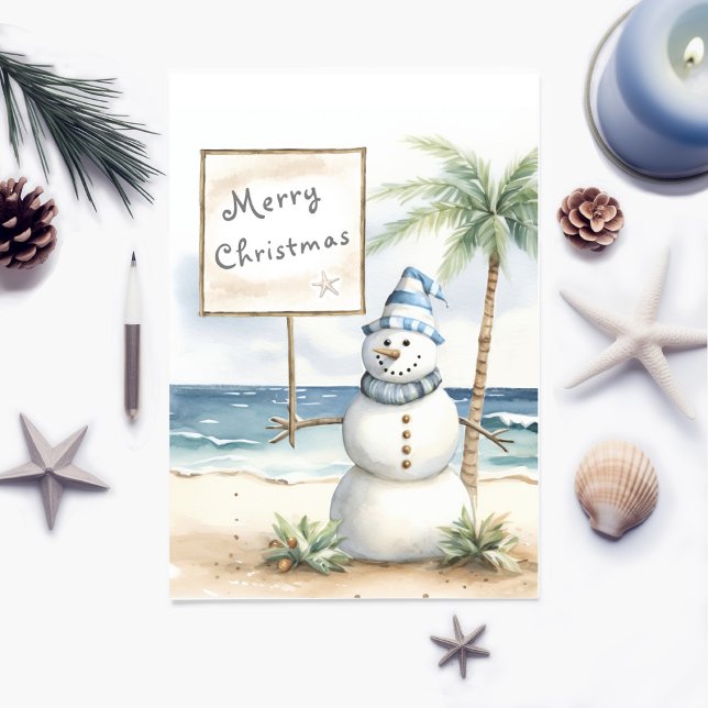 Cartão de Natal Costeiro Personalizável (Criador carregado)