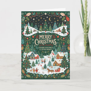 Cartão de Natal da Aldeia Costeira Verde