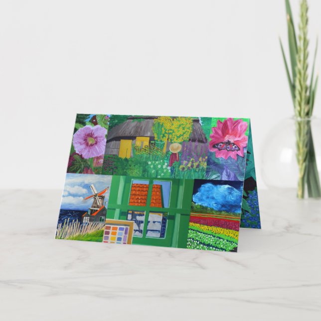 Cartão de Natal da arte da flor do viagem (Frente)