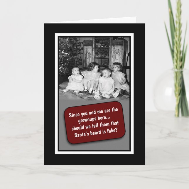 Cartão de Natal da barba do papai noel (Frente)