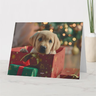 Cartão de Natal da Caixa de Presentes do Labrador