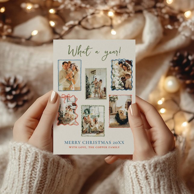 Cartão de Natal da Colagem de Fotos da Família Vin (Criador carregado)