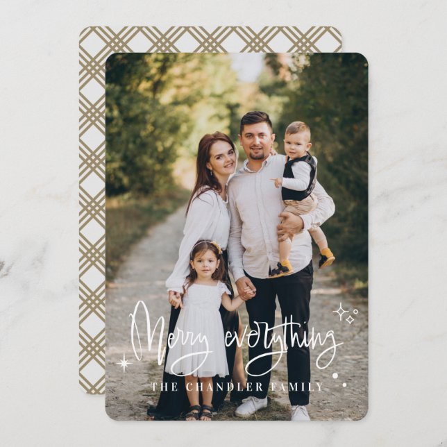 Cartão de Natal da Família de felizes Tudo (Frente/Verso)