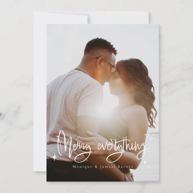 Cartão de Natal da Família de felizes Tudo (Frente)