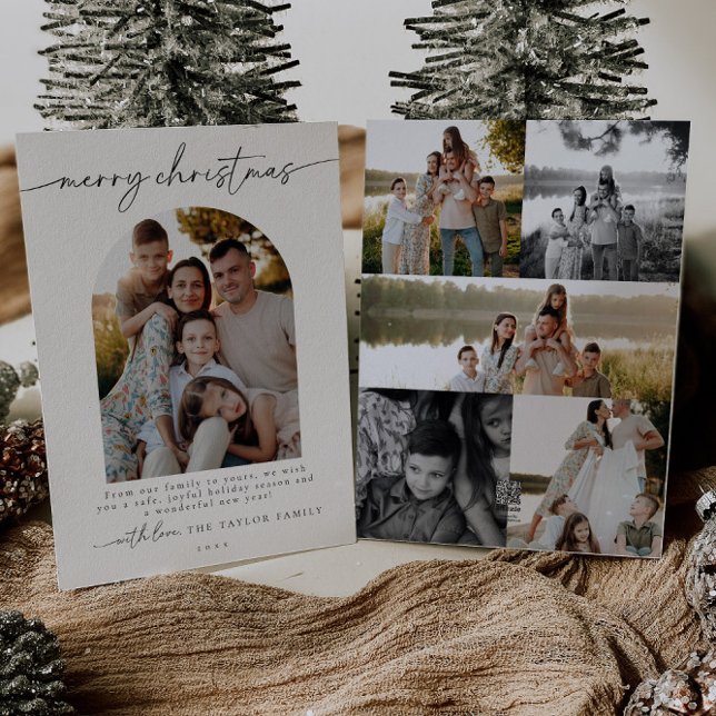 Cartão de Natal da Família de Fotos Moderna Minima (Criador carregado)