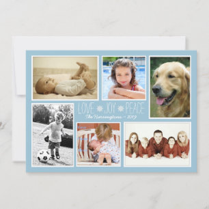 Cartão de Natal da Família Love Peace Joy