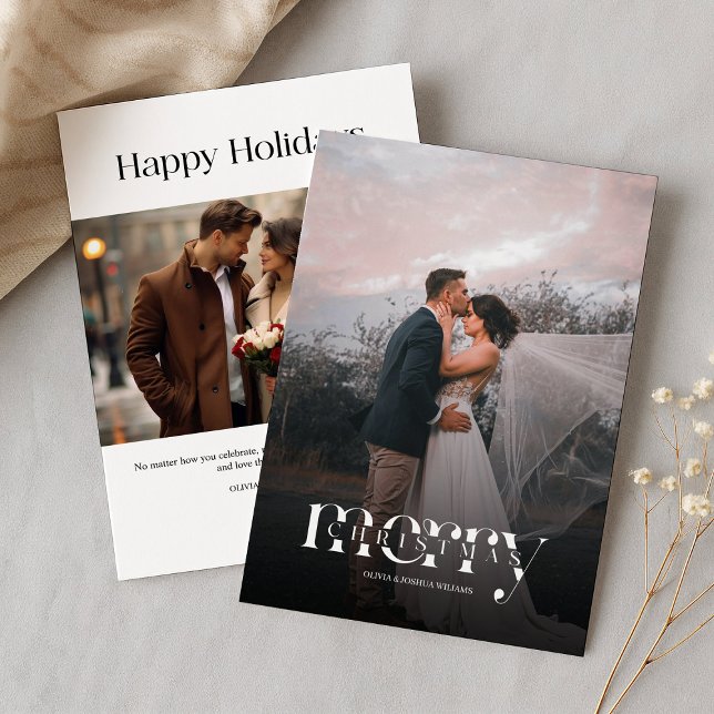 Cartão de Natal da Família Modern 2 Fotografias (Criador carregado)