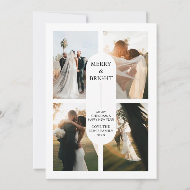 Cartão de Natal da Família Modern Boho Arch 4 (Frente)