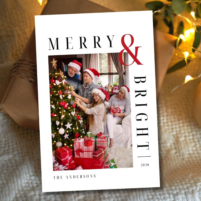 Cartão de Natal da Família Moderno Roteiro de Féri (Criador carregado)