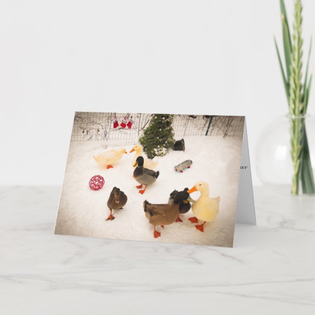 Cartão de Natal da festa de Natal do pato (Frente)