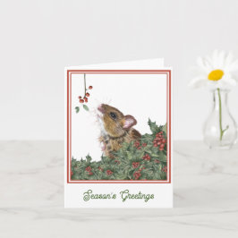 Cartão de Natal da Festividade do Rato, Azevinho e