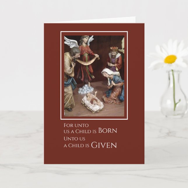 Cartão de Natal Da Igreja De Nascer Infantil (Planta pequena)