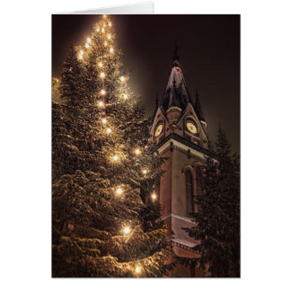 Cartão de Natal da igreja do Victorian