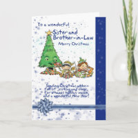 Cartão de Natal da irmã e do cunhado com Elve