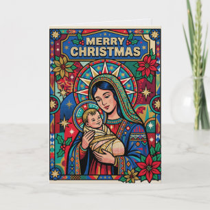 Cartão de Natal da Natividade de Maria e Jesus