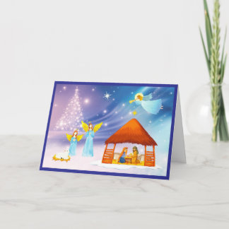 Cartão de Natal da Natividade dos Anjos Anunciante