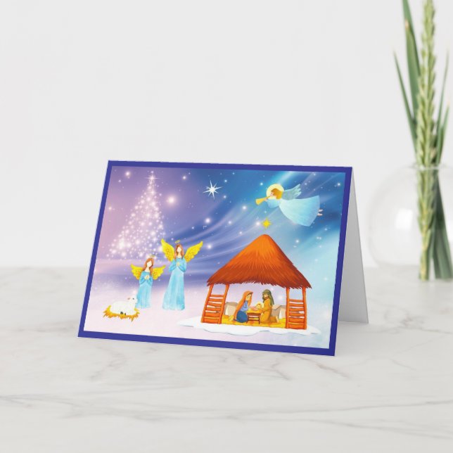 Cartão de Natal da Natividade dos Anjos Anunciante (Frente)