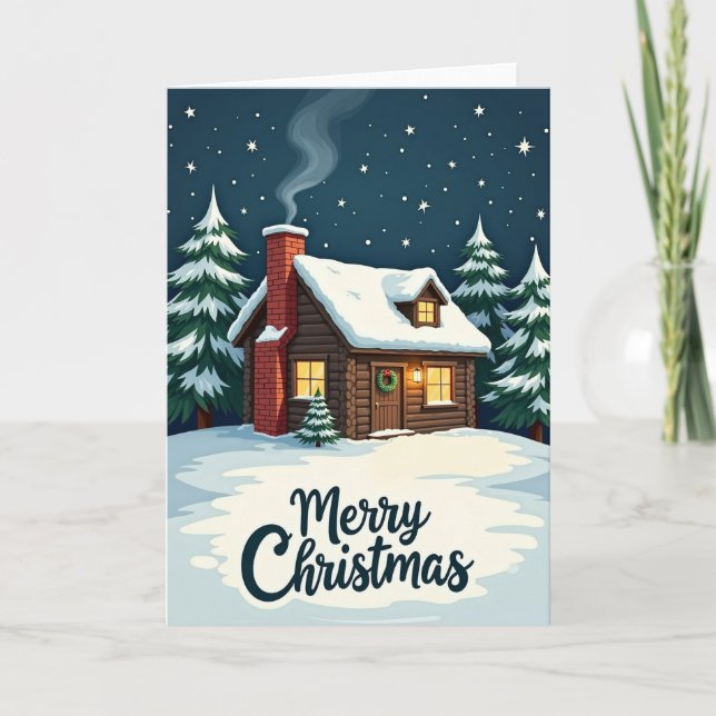 Cartão de Natal da Noite Estrelada (Frente)