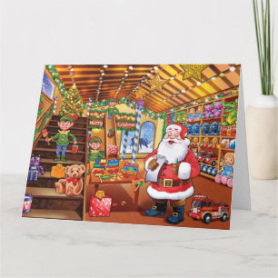 Cartão de Natal da oficina do papai noel