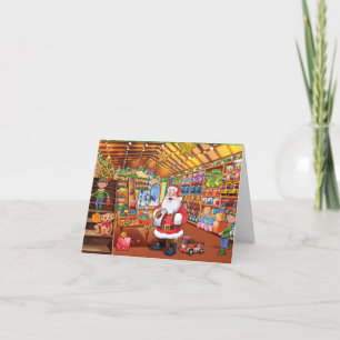 Cartão de Natal da oficina do papai noel