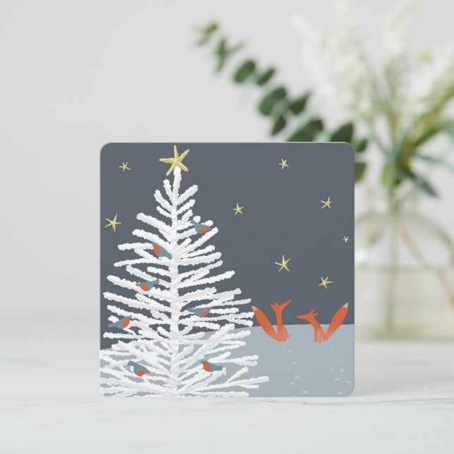 Cartão de Natal da Raposa e do Robin (Em pé/Frente)
