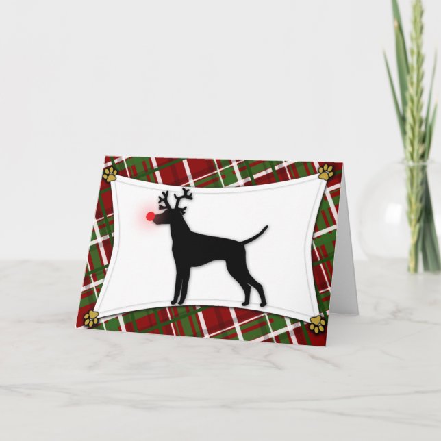 Cartão de Natal da rena de Vizsla (Frente)