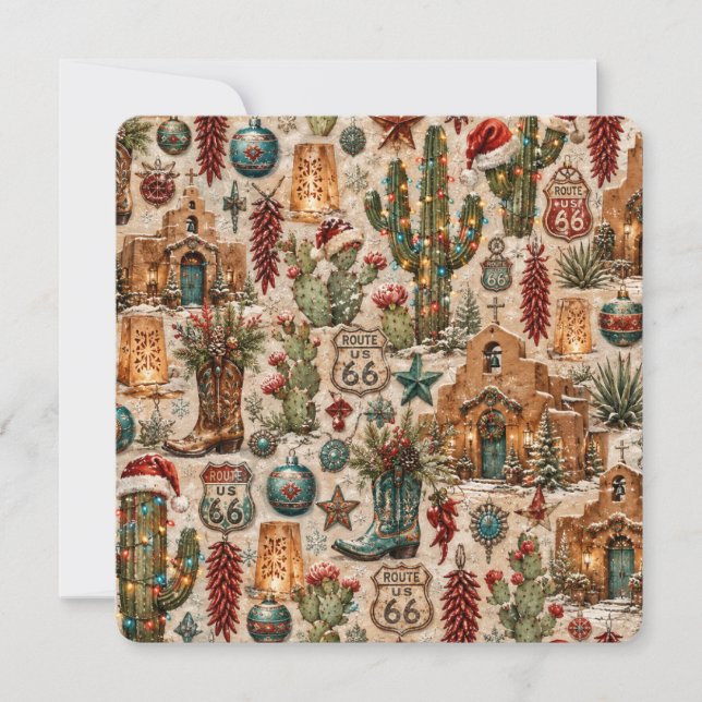 Cartão de Natal da Rota 66 do Novo México (Frente)