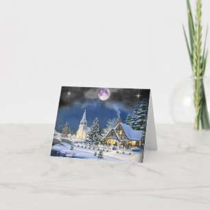 Cartão de Natal da Vila de inverno