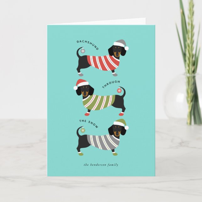 Cartão de Natal Dachshund (Frente)