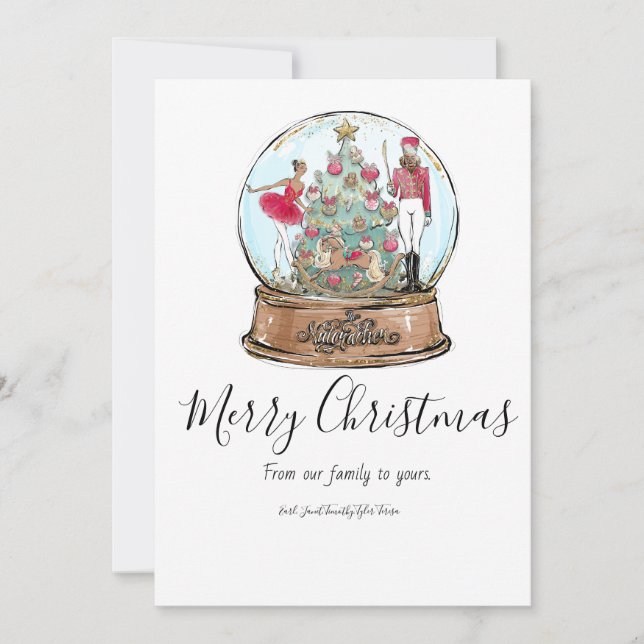 Cartão de Natal Dançarino do Ballet Quebra-Nozes (Frente)