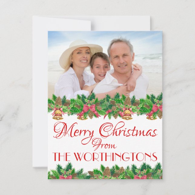 Cartão de Natal de 4,25x5,5 Fotografias (Frente)