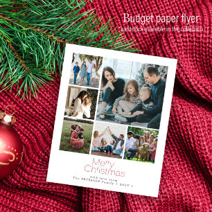 Cartão de Natal de 6 fotos em colagem Orçamento Na