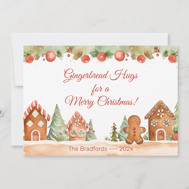 Cartão de Natal de Abraço Gingerpão (Frente)